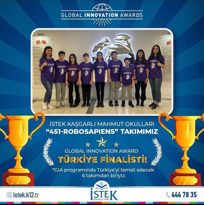 451-Robosapiens takımımız Global Innovation Award Türkiye Finalisti!
